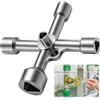 Nify Chiave triangolare per pattumiera, universale Cle Triangle for Trash Bins di zinco, 4-Way 5 Size (7/10/12/13/18mm) Multifunzione Chiave Triangolo Tool for Utility Boxes, Gas/Water/Electric Meters