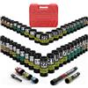 Aurlloct Set di Chiavi a Bussola Esagonali da 3/8, 50 Pezzi, SAE (5/16-3/4) e Metriche (8-22 mm), Bussole a Percussione Lunghe e Corte, per Riparazione Autoveicoli Riparazioni Meccaniche