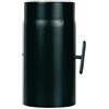 Generico Tubo fumo con valvola nero 30 cm per canna fumaria stufa a legna (DIAMETRO 130)