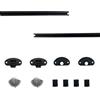 EVOTRADE Kit Ferramenta JUNIOR-1 per Armadi Scorrevoli con 1 Anta Max. Altezza 120 Cm - Kit con 2 Binari Neri da 2 Metri, Carrelli, Ruote e Accessori per Montaggio Facile, Chiusura Standard