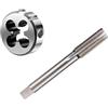 YJQHODY Set di matrici metriche for maschi a mano destra M1-M12 da 2 pezzi, kit di utensili for maschiatori e matrici rotonde, kit di utensili for maschiatura for filettatura manuale(M9x0.5)