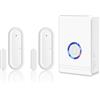 NineLeaf Campanello senza Fili Campanello di Portata 200M/600FT, Sensore Wireless per Porte e Finestre, 48 suonerie, Sistema di Allarme di Sicurezza Domestica, Sicurezza Negozio 1Ricevitore 2Chime