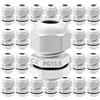 GUUZI 28 pezzi PG13.5 Pressacavo Bianco, IP68 Plastica Impermeabile Regolabile 6-12mm Pressacavi Giunti con Guarnizioni