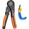 Preciva Pinza Crimpatrice Esagonale Autoregolante a Cricchetto, Pinza Elettricista per Terminali e Manicotti, 0,08-10 mm², per Estremità Cavi Elettrici