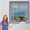 GUOGAI Magneti Rete Anti Zanzare 110 x 80 cm Easy to Install Senza Fori Zanzariera Protezione Dagli Rete Super Fine Lavabile in Lavatrice per Tutte Le Taglie Finestra O Porte, Grigio