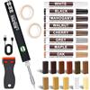 Yorrimmu Kit Riparazione Parquet da 23 Pezzi - Con stucco riempitivo per legno e bastoncini di cera a 11 colori, per riparare graffi, macchie, buchi e ritocchi sul legno