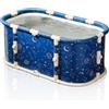 Simcat Vasca da bagno pieghevole portatile, grande vasca da bagno per doccia calda e bagno di ghiaccio, vasca da bagno indipendente per adulti e bambini (blu)