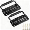 Windfromort Maniglia Nero - 100x41mm Maniglie Per Cassetti - 2 Pezzi Maniglia Porta Interna - Handles Con Viti, Con Copertura In Gomma Isolante A Molla Per Cassetta Attrezzi, Valigia, Scatola Portaoggetti