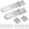Sheryl&Rain 2 Pezzi Argentato Lucchetto Hasp in Acciaio Inox Heavy Duty Serratura Della Porta 4 Pollici 5 Pollici Chiavistello Chiusura a Lucchetto con Viti Antifurto Latch Lock per Porte e Finestre