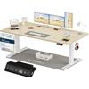 Homall Scrivania Regolabile in Altezza 180x80 cm con Porta USB, Beige | Standing Desk con 6 Tasti Memoria Altezza, 2 Ganci e Cassetto Cavi, Ergonomica, Elettrica Scrivania Gaming，Scrivania Ufficio