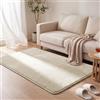 VOUNOT® Tappeto Morbido a Pelo Corto 120x160 cm, per Salotto e Camera da Letto, Lavabile in Lavatrice, con Doppio Sistema Antiscivolo, Stile Moderno, Beige