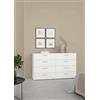 Dmora - Credenza Solene, Buffet da soggiorno, Madia da salotto, Dispensa da cucina, 140x40 h82 cm, Bianco