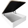 DUÉRMETE ONLINE - Letto apribile extra rinforzato con coperchio traspirante, angoli arrotondati, 105 x 190, cassetto spessore 30 mm, bianco