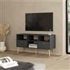 Dmora - Mobile porta TV Jolie, Credenza da soggiorno, Armadio basso per TV, Base parete attrezzata, 117x39 h61 cm, Grigio