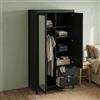 Dmora - Guardaroba 2 ante Ghislaine, Mobile camera da letto, Cabina armadio portabiti, Armadio appendiabiti, 102x58 h199 cm, Nero