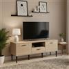 Dmora - Mobile porta TV Honorine, Credenza da soggiorno, Armadio basso per TV, Base parete attrezzata, 147x40 h57 cm, Rovere