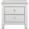 Kare Design commodino Luxury a 2 cassetti, argento/a specchio, 50x49x41cm, maniglie di vetro, elegante