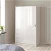 Dmora Guardaroba 2 Ante Clemence, Mobile Camera da Letto, Cabina Armadio portabiti, Armadio Appendiabiti, 119x60 h200 cm, Bianco Lucido