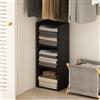 Furinno Reed Armadio multiuso a 3 ripiani aperti e contenitore per vestiti, organizer per riporre gli oggetti, Legno Nero