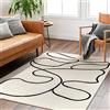 Livabliss Lucca Tappeto Salotto Moderno Astratto Tappeto Soggiorno, Camera da Letto, Pranzo Moderni Tappeti Effetto Marmo, Morbido e Pelo Corto, Ampio 152x213 cm, Neutral Avorio e Nero