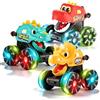 Mkhiuno Dinosauro Giocattoli Auto, 3 Pezzi Giochi Macchinine con Ruote a LED Lampeggianti Monster Truck Press and Go Dinosauri Camion Veicoli da Gioco Regalo per Bambini e Bambine 1 2 3 Anni