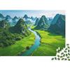 DAFUfbw Karst Valley Jigsaw Puzzles 1000 Piece Recycled Guilin's Landscape Puzzle per Adults Puzzle Game Props Impossible Hard Difficult Stimolante Divertente Game 38x26cm/1000pcs