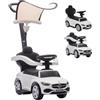 AIYAPLAY Macchina Primi Passi Cavalcabile per Bambini 1-3 Anni, Bianco | Auto Cavalcabile, Licenza Mercedes-Benz, Maniglione, Barriera a 360°, Volante, in PP, 83x40x90 cm