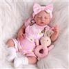 JIZHI BABESIDE bambola-reborn femmina, bambola bambina in vinile da 20 pollici | Bambole Reborn Snodabili con Corpo in Tessuto e Arti in Vinile, Baby Doll che Dorme dai 3+ Anni con Salopette e Accessori
