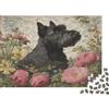 G9X5T3Y7 Scottish Terrier Cane Puzzle 1000 Pezzi Carta per Adulti Giardino Fiorito Rilassante Casa Regalo Attività Famiglia 70x50cm/1000pcs