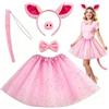 VorPrillynt Set costume da maiale rosa, Costumi da Maiale Set, Adorable et charmant, idéal pour Halloween, le carnaval ou les soirées déguisées - 5Pièce