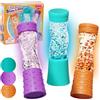NYOBABE Bottiglia Sensoriale Illuminata con Texture, Fidget Toys Clessidra Liquida, Giocattoli Antistress Silenziosi per Bambini e Adulti, Tactile Sensory Toys per Bambini 3+