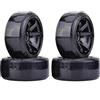 KINGCOO Ruote e Pneumatici per Auto RC Drift, 4PCS Pneumatici Rigidi da 63mm Cerchi Ruote in Plastica per Auto da Corsa Drifting On-Road 1/10 Ricambi per HSP Tamiya HPI Kyosho (Nero)