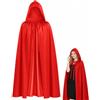 PDirat Mantello rosso con cappuccio, lunghezza 120 cm, mantello rosso perfetto per feste a tema e giochi di ruolo, mantello elegante per eventi in costume per adulti