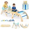 COSTWAY Set da Arrampicata per Bambini, Set Montessori Pieghevole con Arco, Rampa e Scalatore, Giochi da Arrampicata con Blocchi e Gioco del Labirinto, 1 Anni + (Astronauta 3 pezzi, Blu)