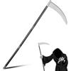 dellyy Falce da Morte, 90 cm Falce Halloween Staccabile, Falce da Tristo Mietitore, Costume Halloween Morte Adulti e Bambini, Falce della Morte per Giochi di Ruolo, Carnevale, Feste a Tema