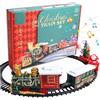 Hilai Set di Treni elettrici per Bambini da 14 Pezzi, luci e Suoni, Treno di Natale simulato con 4 carrozze, Set di Natale Classici con binari per Ragazzi e Ragazze
