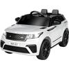 Garvee Land Rover Auto Elettrica per Bambini Licenza Ufficiale 12V, Bianco | 2 Posti,Telecomando 2.4G Sospensioni Indipendenti LED USB Bambini 3-8 Anni