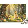 DAFUfbw Forest Bunny Adult Jigsaws 1000 Piece Recycled Material Easter Painting Jigsaw Puzzles Puzzle Game Props Party Game Props Ottimo Gift Idea per Women 38x26cm/1000pcs