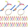 Hilai 50PCS Spin Copter LED Giocattolo Volante con fionde e frecce Divertenti Giocattoli Luminosi Giochi Estivi all'aperto Facili da Usare Fionda Volantino per la Festa dei Bambini