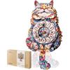 Ulieer Puzzle 3D per adulti Orologio a gatto Artigianato per Adulti Puzzle in legno Decorazione da parete Casa Orologio a pendolo con numeri romani Regalo per fai da te