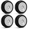HERCHR 4 Pezzi 1/8 17mm Hex RC Ruote Pneumatici RC Pneumatici per Camion Pneumatici per Ruote in Gomma Sostituzione Accessori per HPI RC Fuoristrada(Bianco)