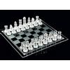 e5e10 Set da gioco di scacchi in vetro fine, pezzi di scacchi in vetro massiccio e scacchiera con specchio in cristallo, 25,4 x 25,4 cm, per giovani adulti regalo
