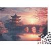 9K4D7V2G Pagoda Tradizionale Cinese Puzzle 1000 Pezzi Carta per Adulti Vista Lago al Tramonto Puzzle per Famiglia Relax Decorazione Regalo 38x26cm/1000pcs
