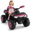 Garvee Quad Elettrico Per Bambini 12V, Telecomando Doppio Motore,Rosa Scuro | Bandierina LED sospesa con connessione wireless USB, adatta a bambini dai 3 agli 8 anni, carico massimo 30 kg