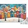 6N2X9A4S Cittadina Fiabesca Colorata Puzzle 1000 Pezzi Carta per Adulti Paesaggio Invernale Relax Decorazione Casa Regalo Famiglia 38x26cm/1000pcs