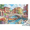 9K4D7V2G Scena Ponte Canale Colorato Puzzle 1000 Pezzi Carta Adatto Adulti Vista d Acqua Tranquilla Gioco di Puzzle 1000 Pezzi Relax Casa Regalo 52x38cm/1000pcs