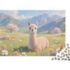9K4D7V2G Alpaca Prato Puzzle per Adulti Puzzle 1000 Pezzi Vista Montagna Primaverile Rilassante Carta Famiglia Decorazione Regalo 52x38cm/1000pcs
