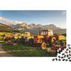 DAFUfbw Alpine Farm Tractors Jigsaw Puzzles 1000 Pieces Recycled Material Mountain Country Adult Jigsaws Developing Boy & Girl's Intelligence Parent Child Game Activity 38x26cm/1000pcs