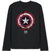 Marvel Capitan America Comic Shield Top Manica Lunga Uomo