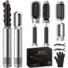 OHFAMO 5 in 1 Air Styler, Asciugacapelli Ionico, Spazzola ad Aria (Grigio) | Ferro arricciacapelli automatico, spazzola ad aria calda, spazzola lisciante per ricci, volume e stili lisci a casa